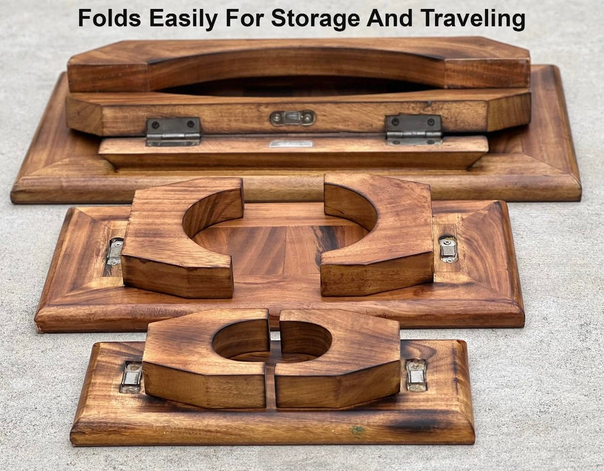 Premium Solid Wood Hand Carved Personal Shrine Altar Meditation Table 3 Levels (13.5" High)