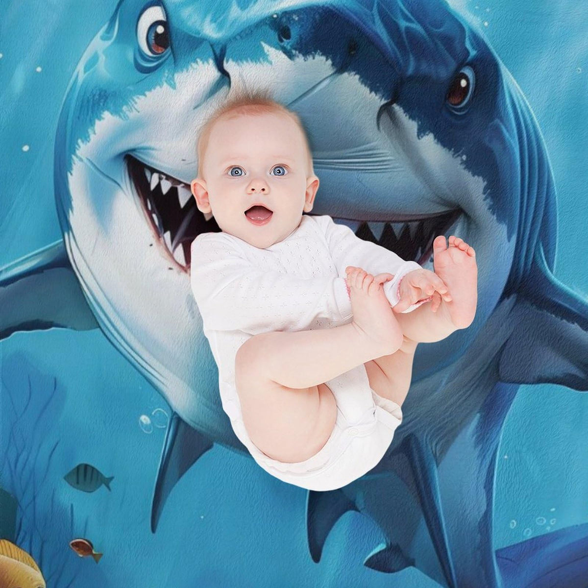 Shark Blanket Ocean Fleece Throw Blanket Shark Gift Stuff Pictures Decor Blankets Gifts Fuzzy Plush Super Soft Cozy Warm for Girls Boys Kids Women 60"x80" (60"x80" / Shark)