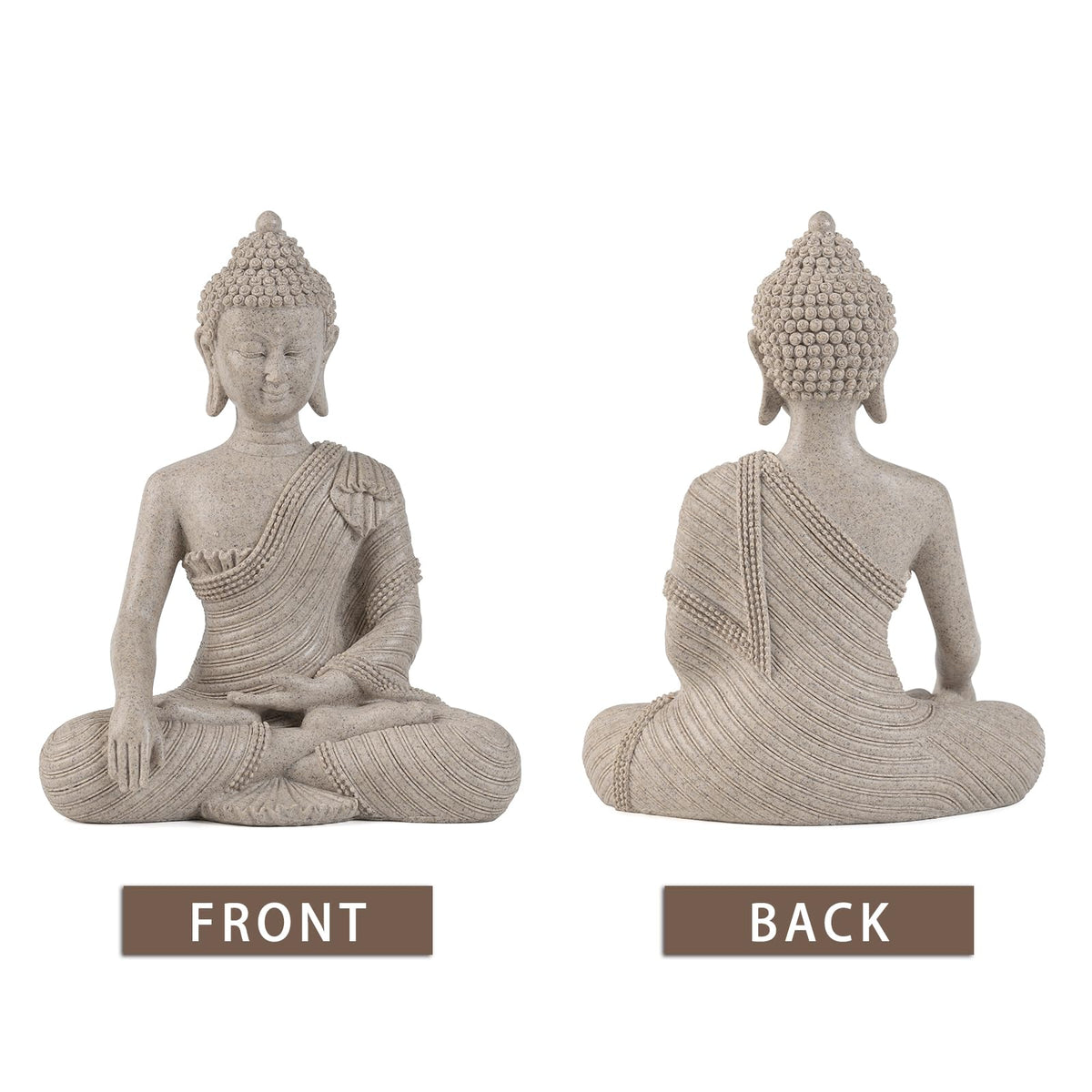 Buddha Statue 10.2'' (Beige White Buddha Statue)