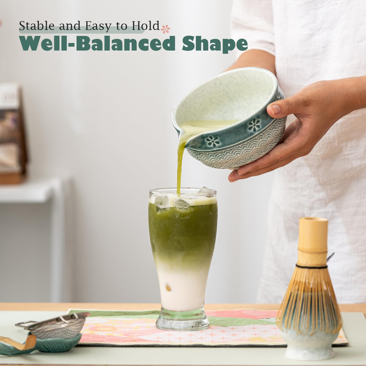 Matcha Whisk Set. Matcha Kit for Matcha Lovers (Blue Gradient)
