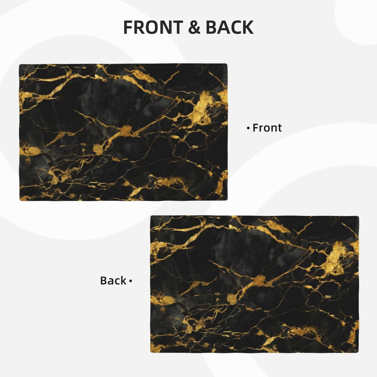 Placemats Black Gold Marble Place Mat Set of 4 Pieces Heat (4PCS / Black Gold Marble)