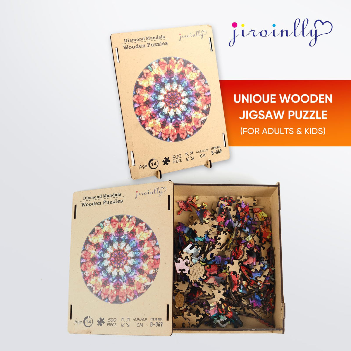 Wooden Puzzles for Adult (200Pcs / Flame Mandela)