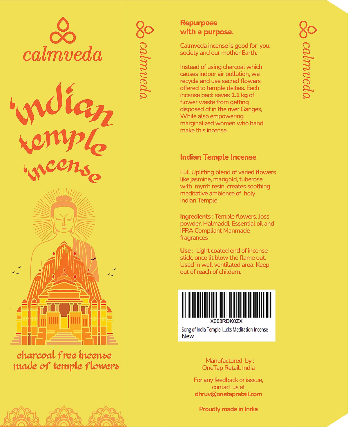 Spiritual Indian Temple Incense Sticks for Calm