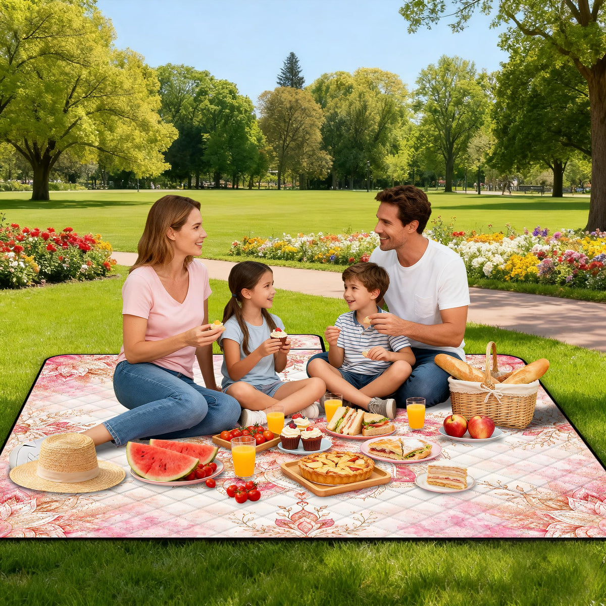 Extra Large Picnic Blanket Waterproof (Pink)