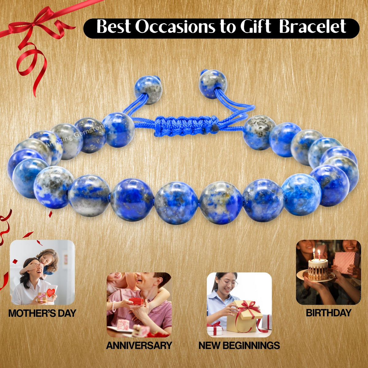 Lapis Lazuli Bracelet for Women Men's Gifts (Lapis Lazuli)