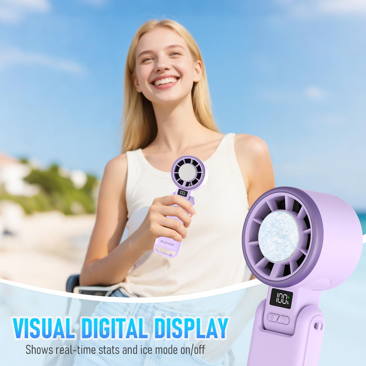 Portable Handheld Cooling Fan (Purple)