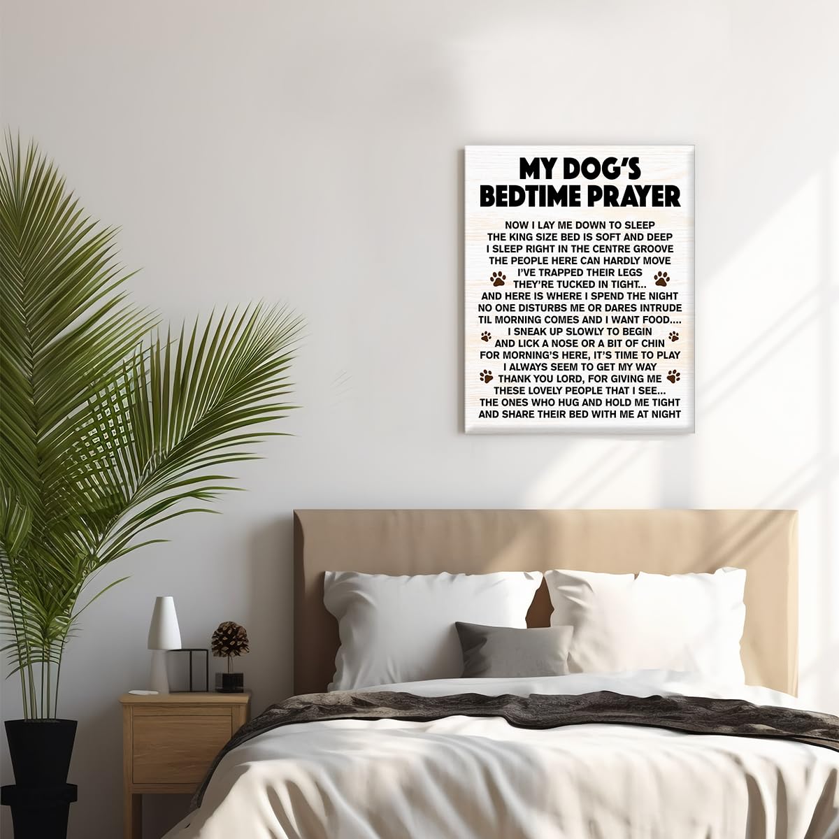 Christian My Dog's Bedtime Prayer Poster Painting Wall Decor (Dog's Bedtime Prayer)