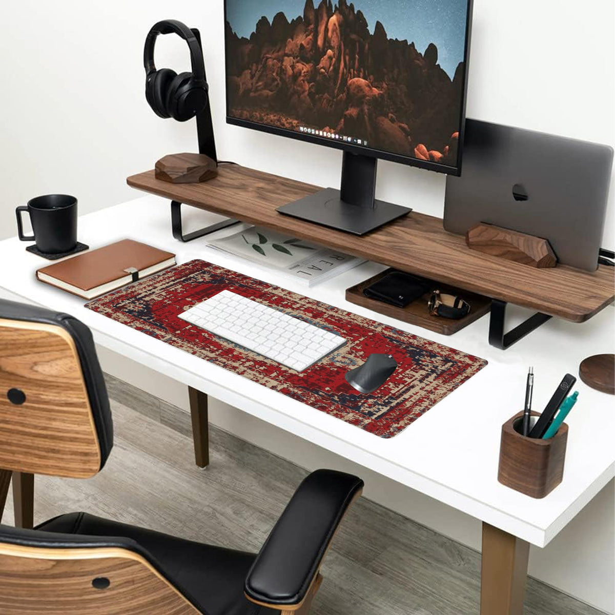 Desk Mat Boho Carpet Style Large Gaming Mouse Pad XL (31.5" x 11.8" / Boho Carpet Style-2)