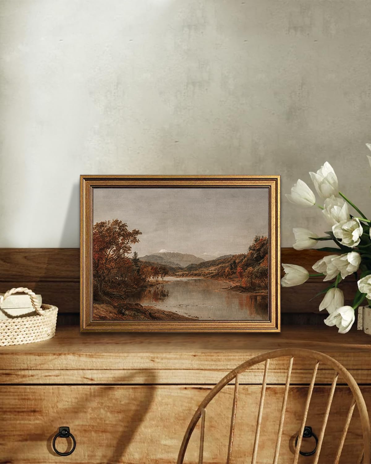 Gold Framed Vintage Wall Art (Autumn / 16"L x 12"W)