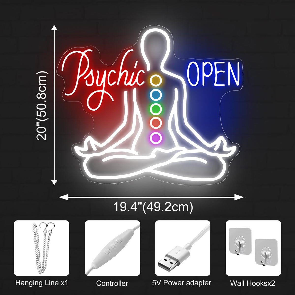 Psychic Open Neon Sign Charka Neon Light (Psychic Open)