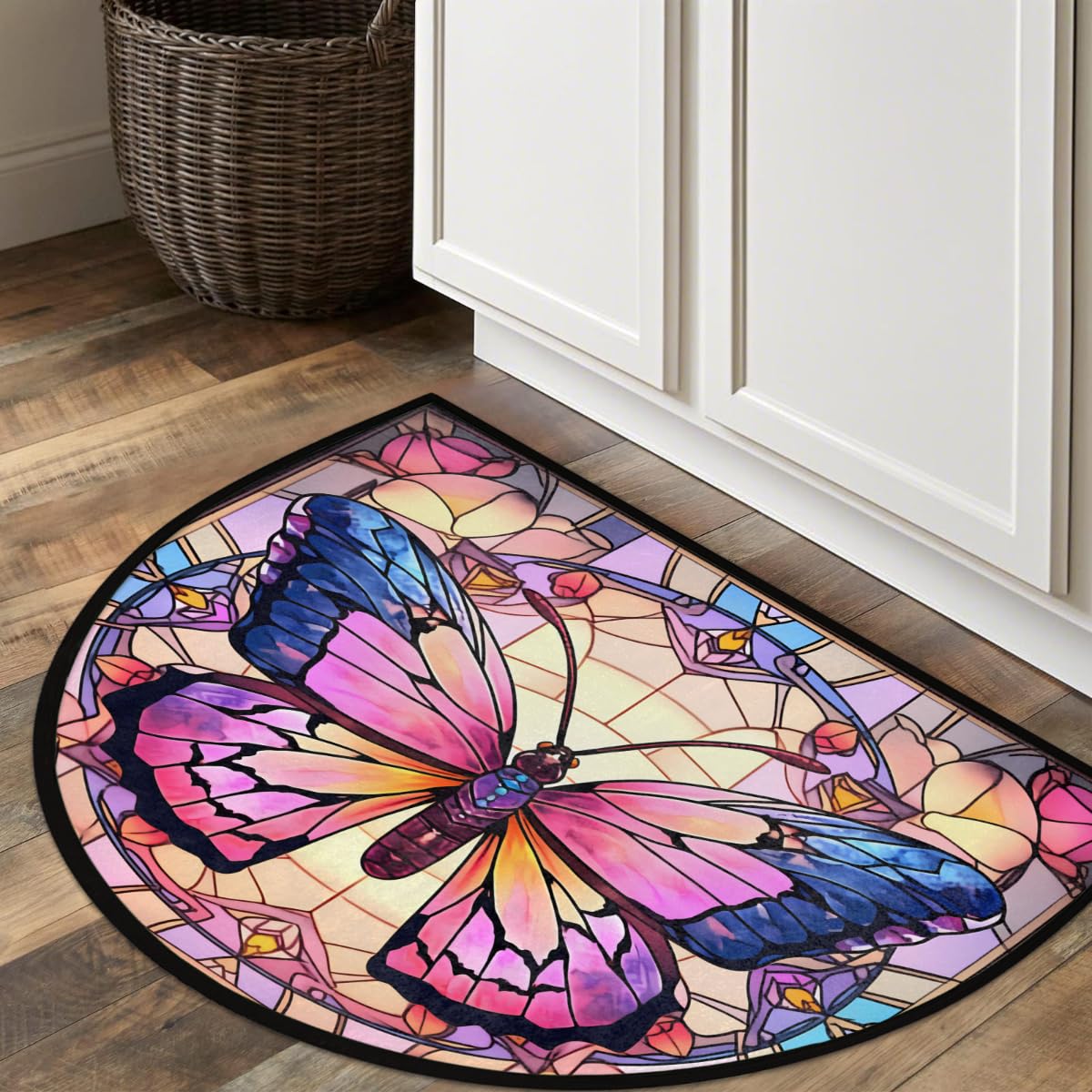 Flower Half Round Door Mat Non (A:a-9)