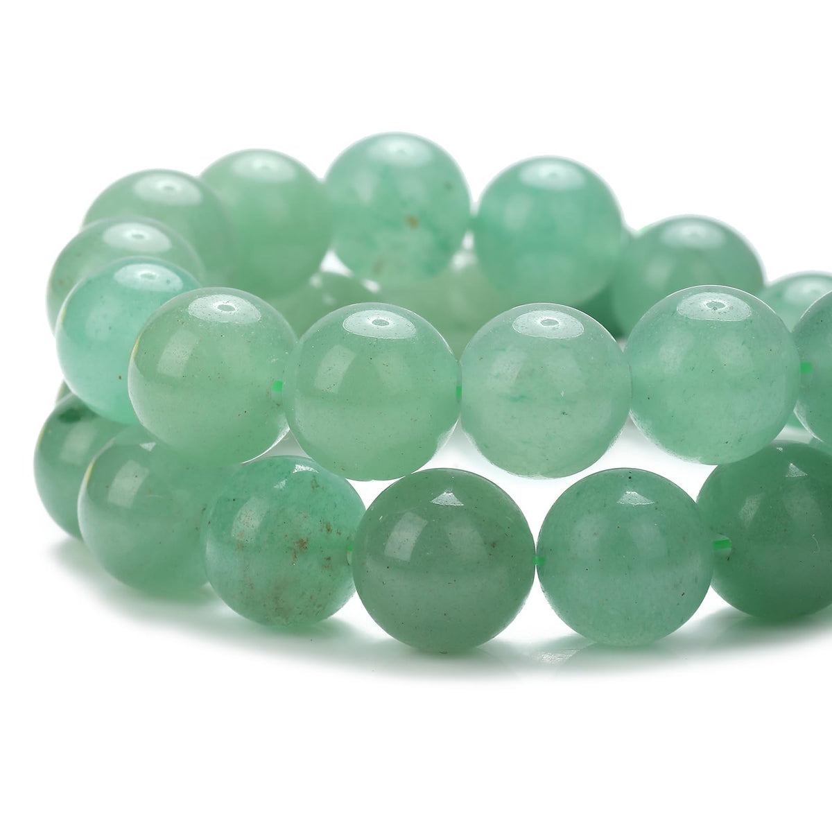 108Pcs Green Aventurine Spacer Loose Beads Bulk with Holes Handcrafted for DIY Bracelets Jewelry Making Crafts Supplies (Green Aventurine / 8MM, 108pcs)