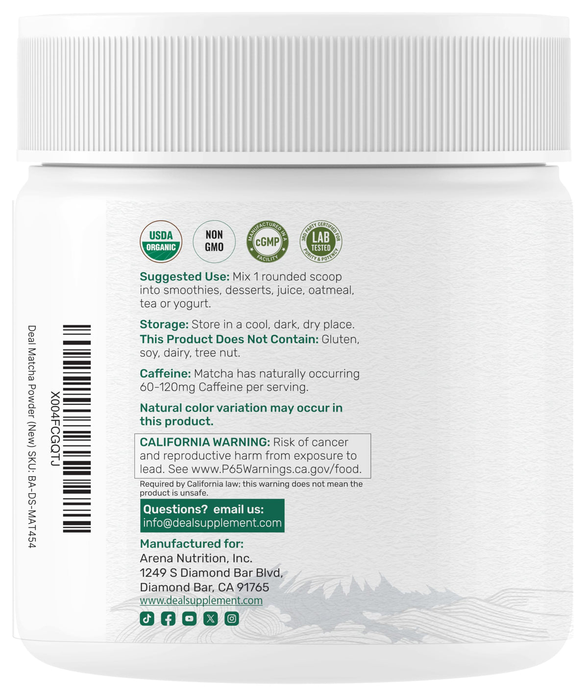 Organic Matcha Green Tea Powder (16 Ounce (Pack of 1))
