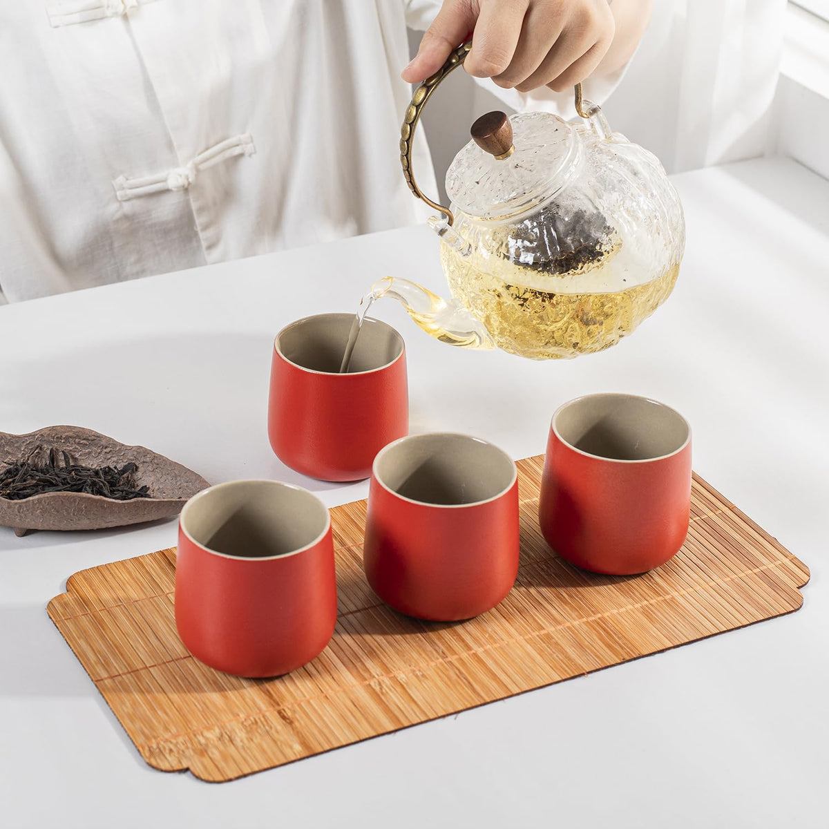 Japanese Tea Cup (Red / 7.2 fl oz (4-Count))