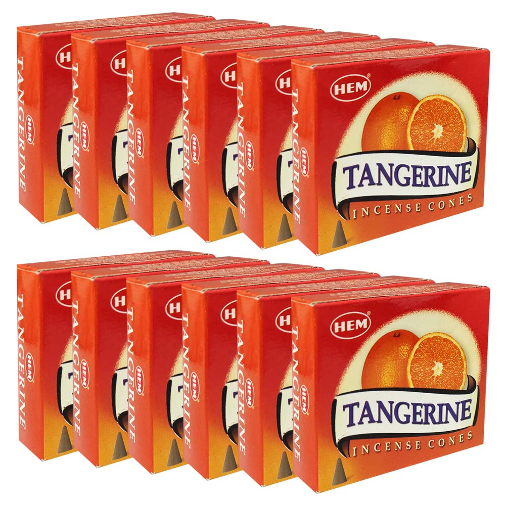 Tangerine Incense Cones and Cone Incense Burner Bundle Insence Insense Hem Incense (Tangerine)