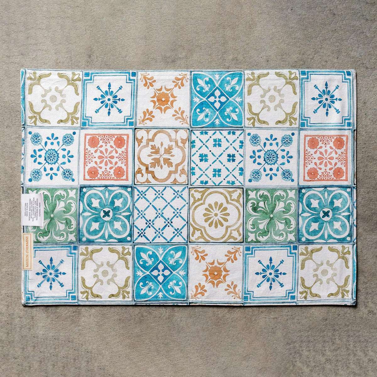 Placemats Set of 4 Reusable 100% Cotton (097 - Agrume / 13" X 19" (Pack of 4))