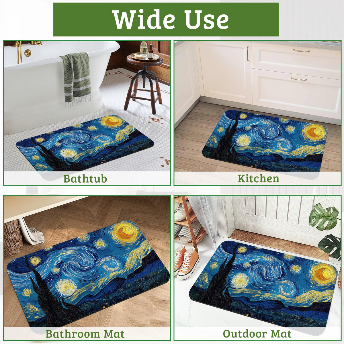 Starry Night Bath Mat Non (Starry Night)