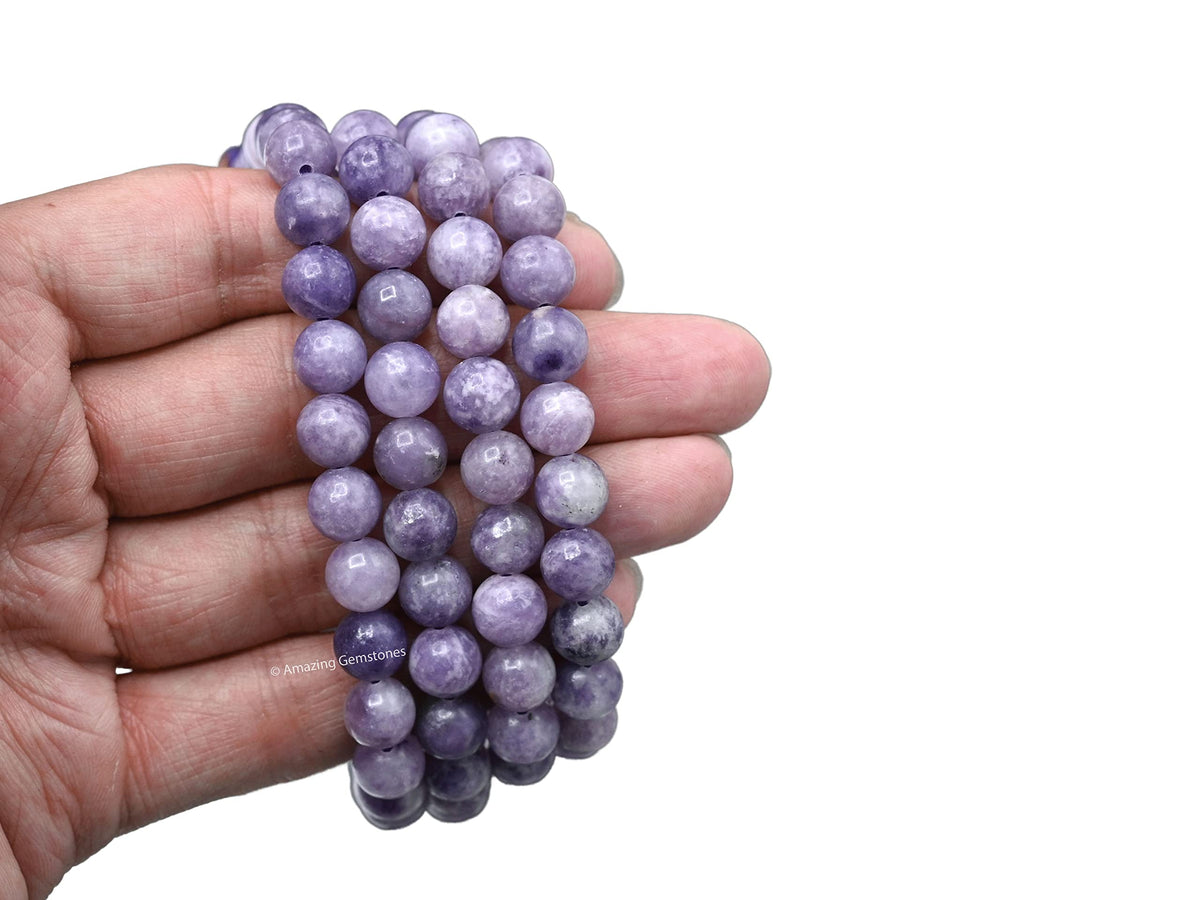 Lepidolite Mala Beads (Lepidolite / Plain)