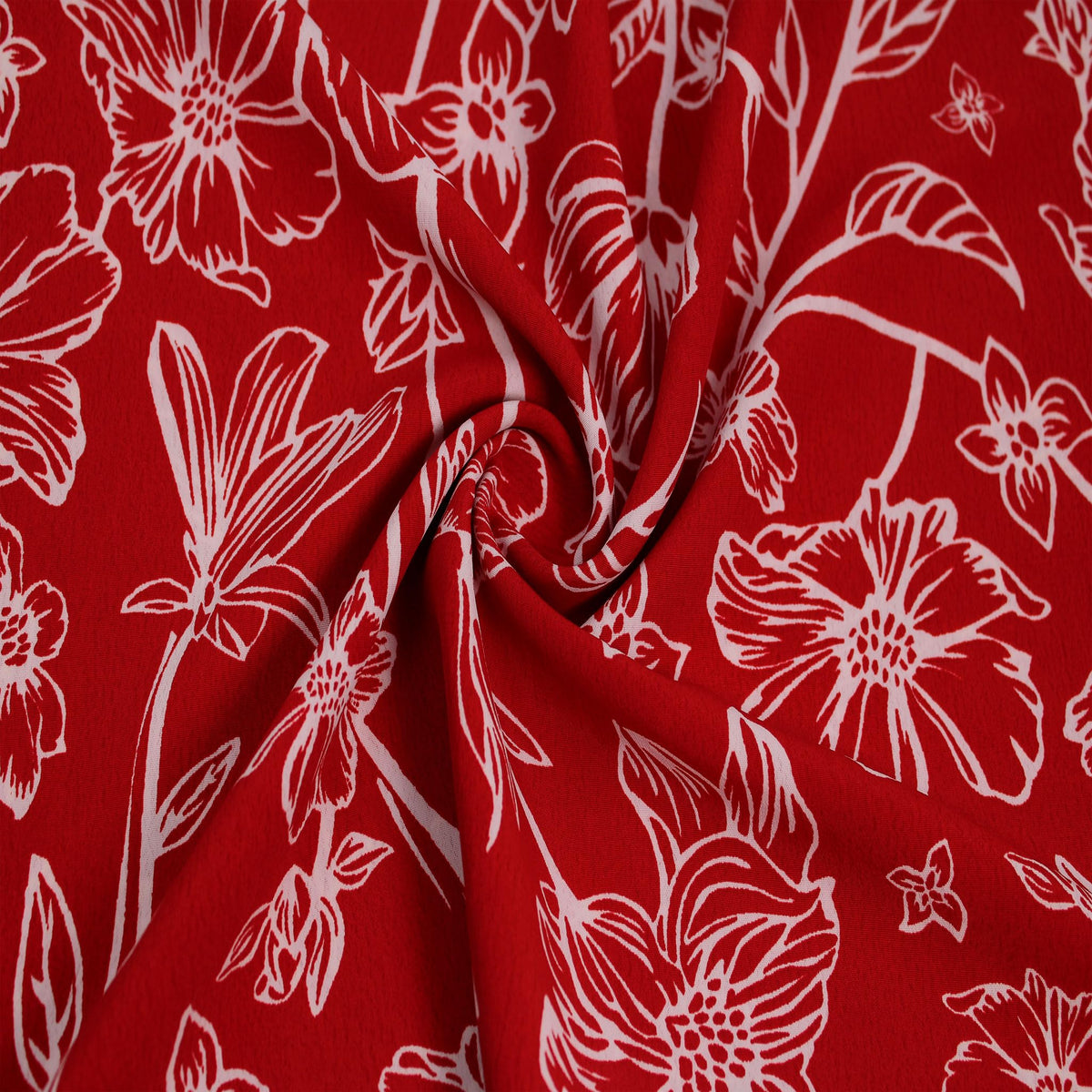 58" Wide Printed 100% Polyester Moroccan Fabric by The Yard (3 Yards / Red Off White)