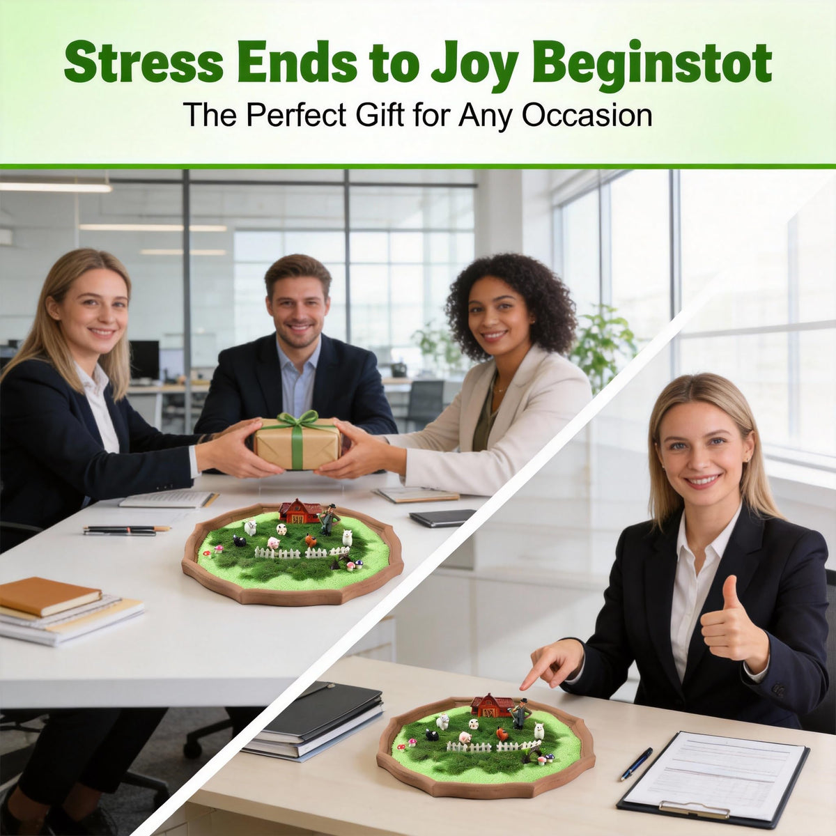 Zen Garden Kit for Desk (Green)