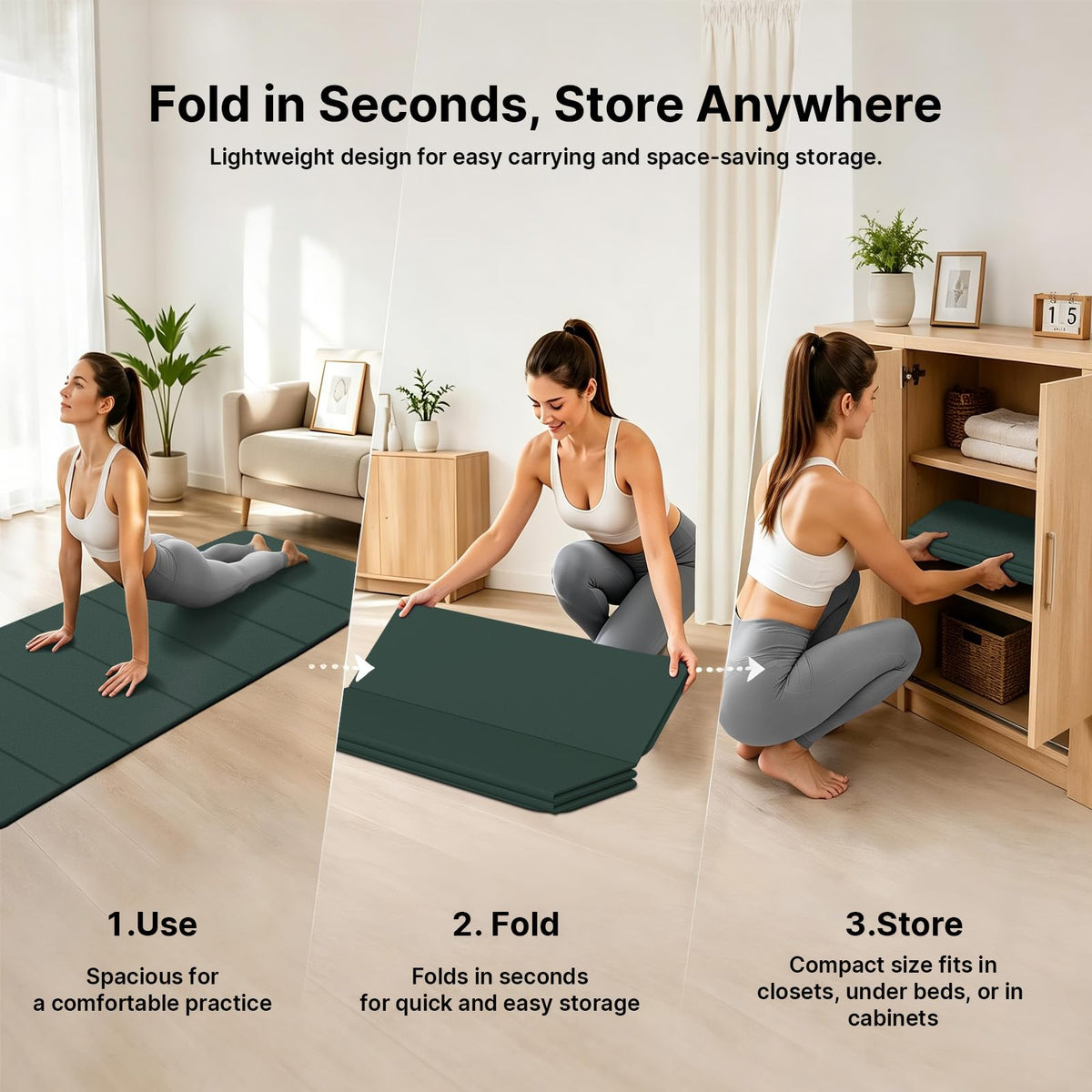 Yoga Mat Thick 10mm (Dark green)
