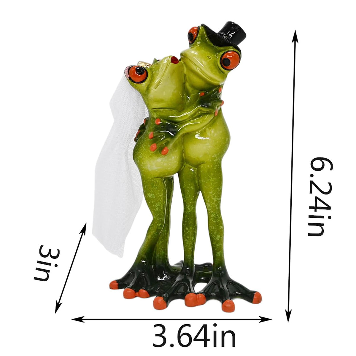 Frog Figurines Cake Topper Wedding Decorations Funny Small Desk Decor Shelf (Green Frog Lovers)