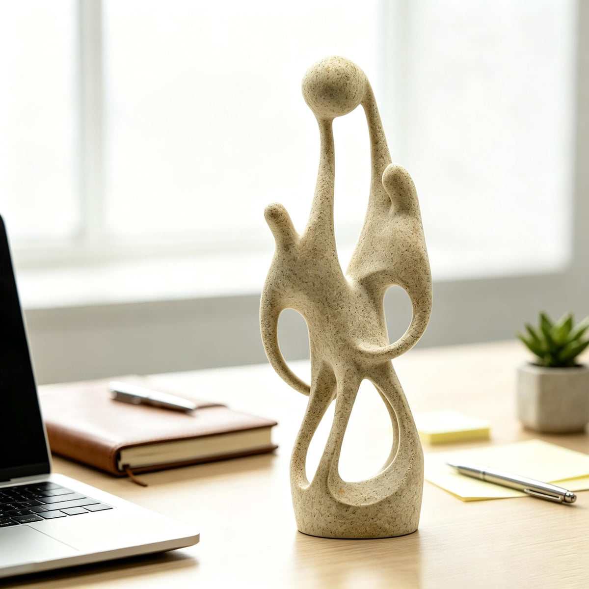 Modern Statue Abstract Sandstone Resin Sculpture Motivational Office Decor