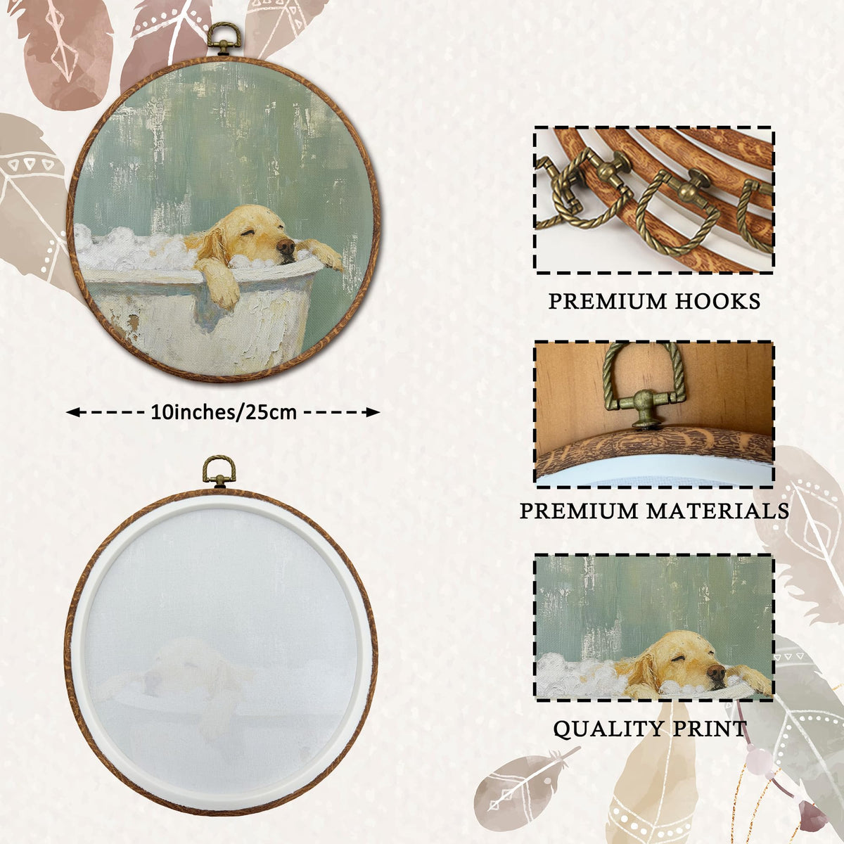 Golden Retriever Bathroom Round Wall Art (05Child)