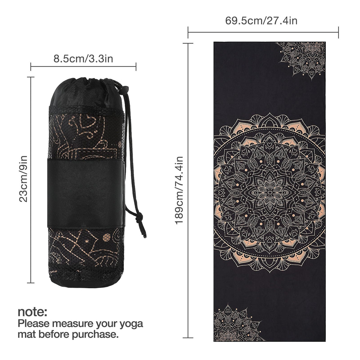 Yoga Towel Non (Black Gold)