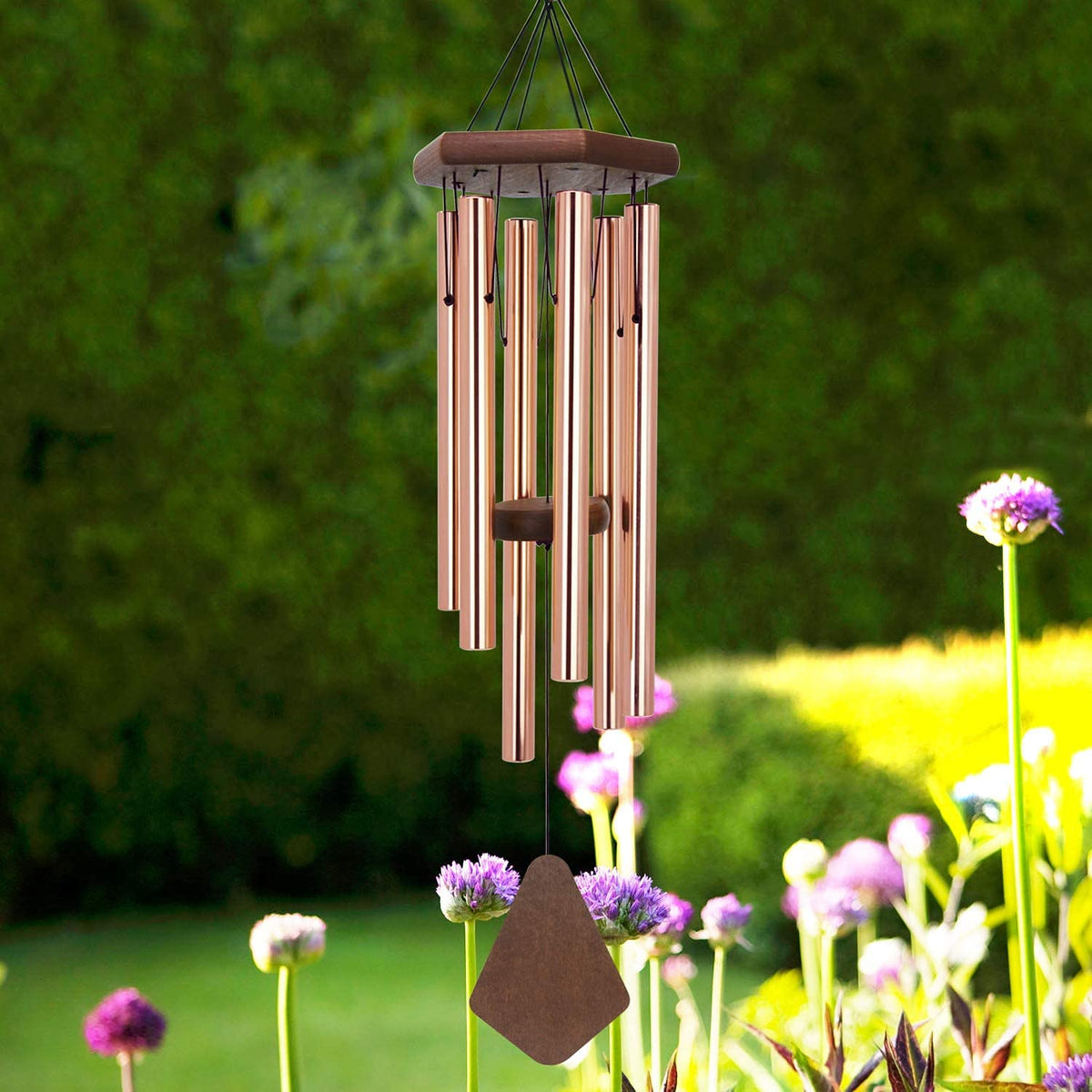 Memorial Wind Chimes for Outside 30 inch Rose Gold Gift for Mom Decor Yard (30" / Rose Gold)