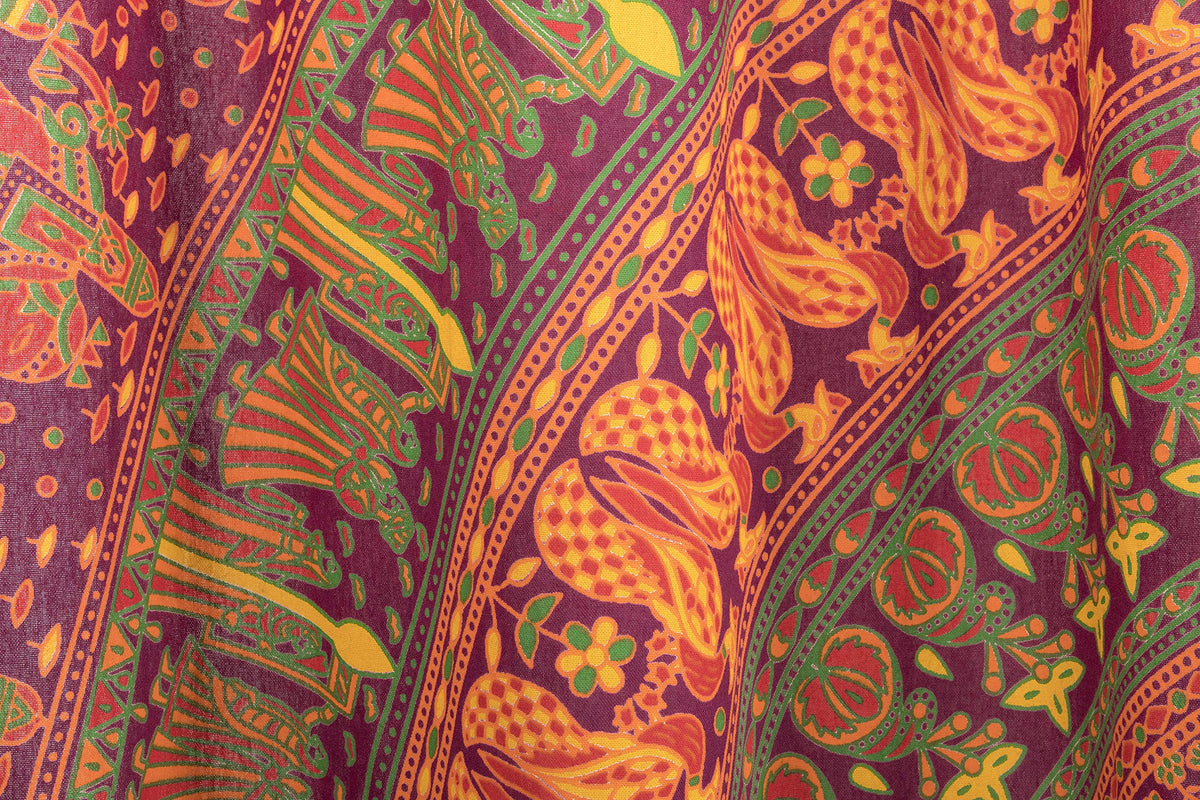 Maroon Hippie Mandala Curtains 100 Inch Length for Living Room Bedroom 2 Panels Set Light Filtering Semi Sheer Window 84 Inch Width Boho Elephant Peacock Farmhouse Drapes W84xL100 (84"W x 100"L (Pack of 2) / Maroon)