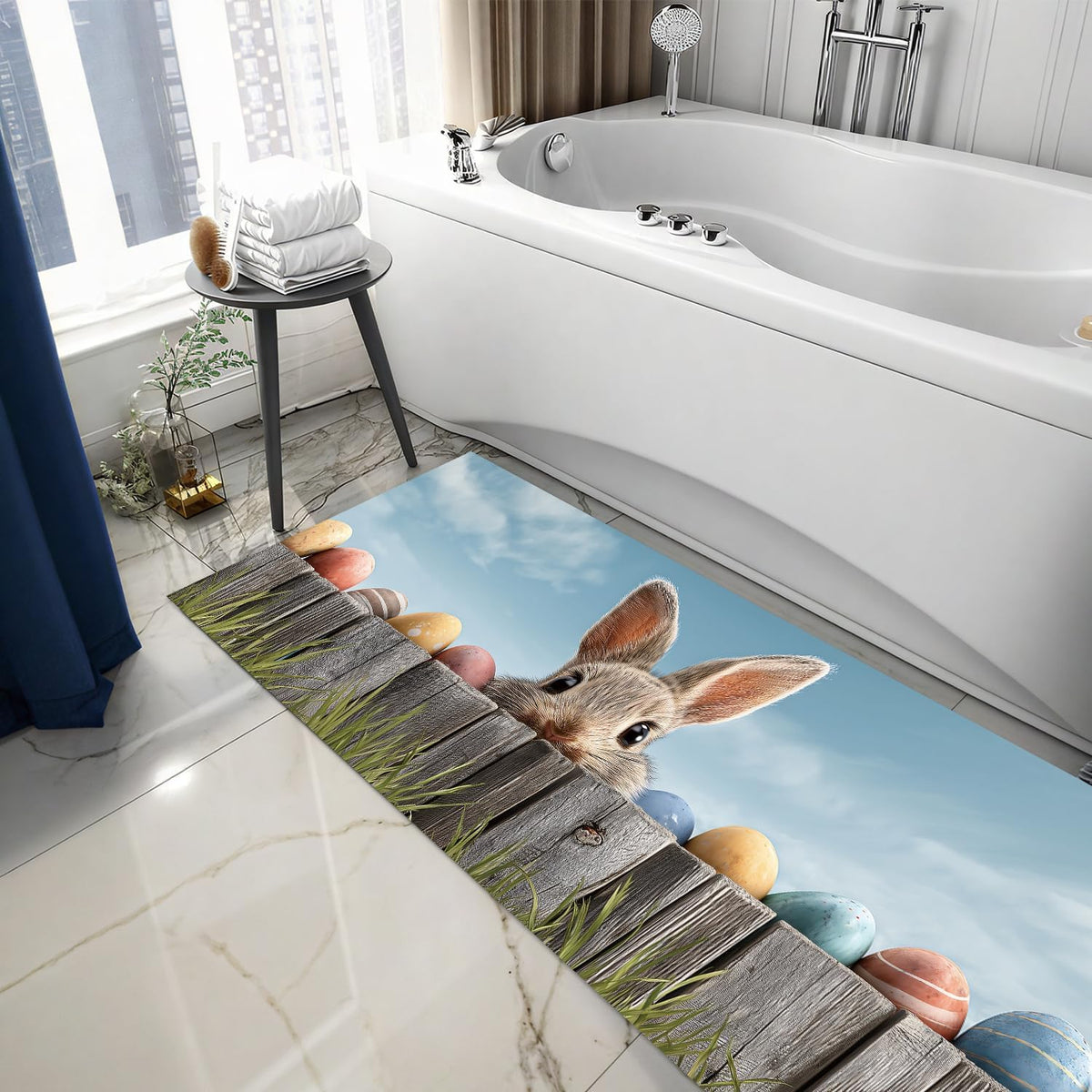 Spring Bunny Laundry Room Rug 20x47 Inch (#63)