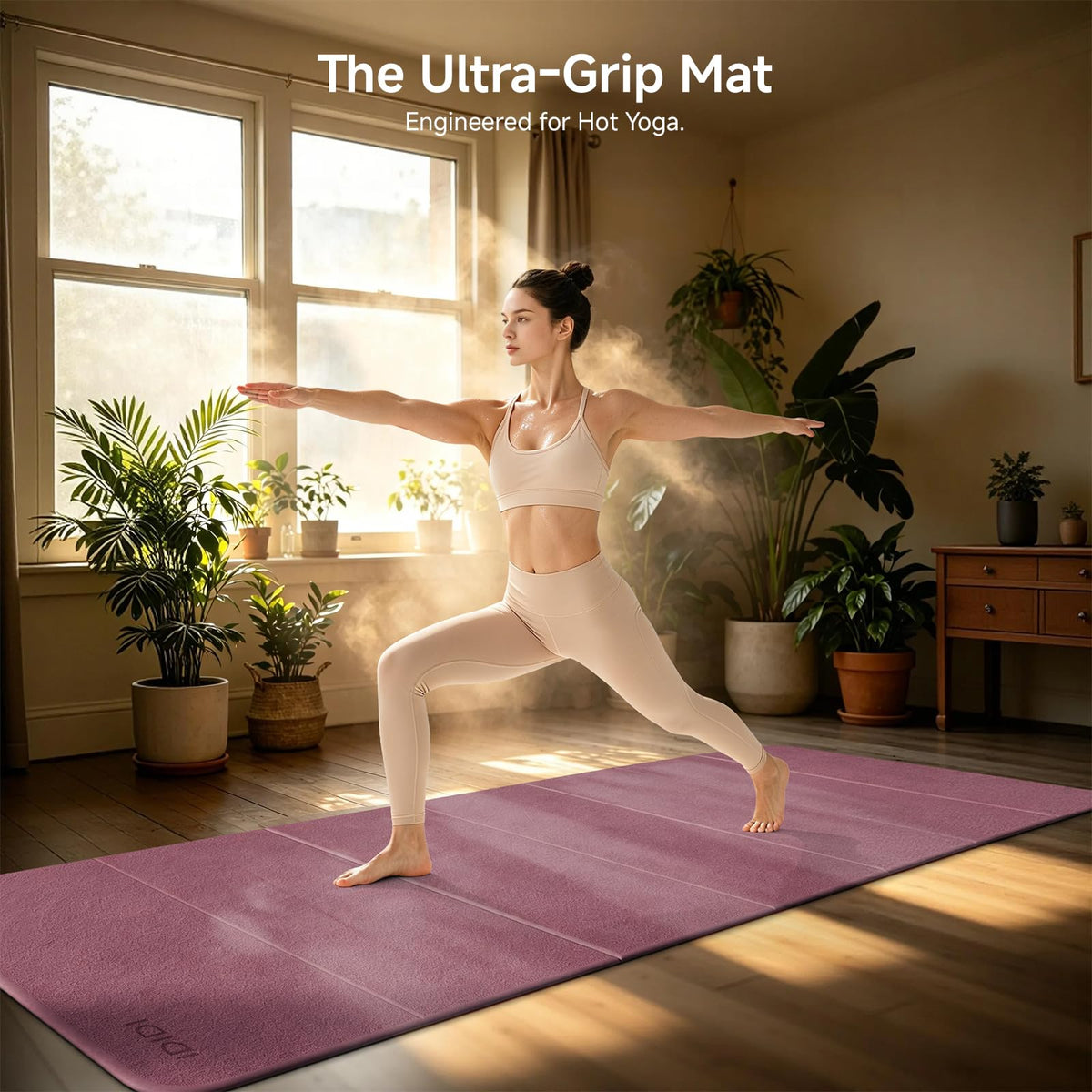 Foldable Yoga Mat 74.8"x26"x0.4" (Deep Pink)
