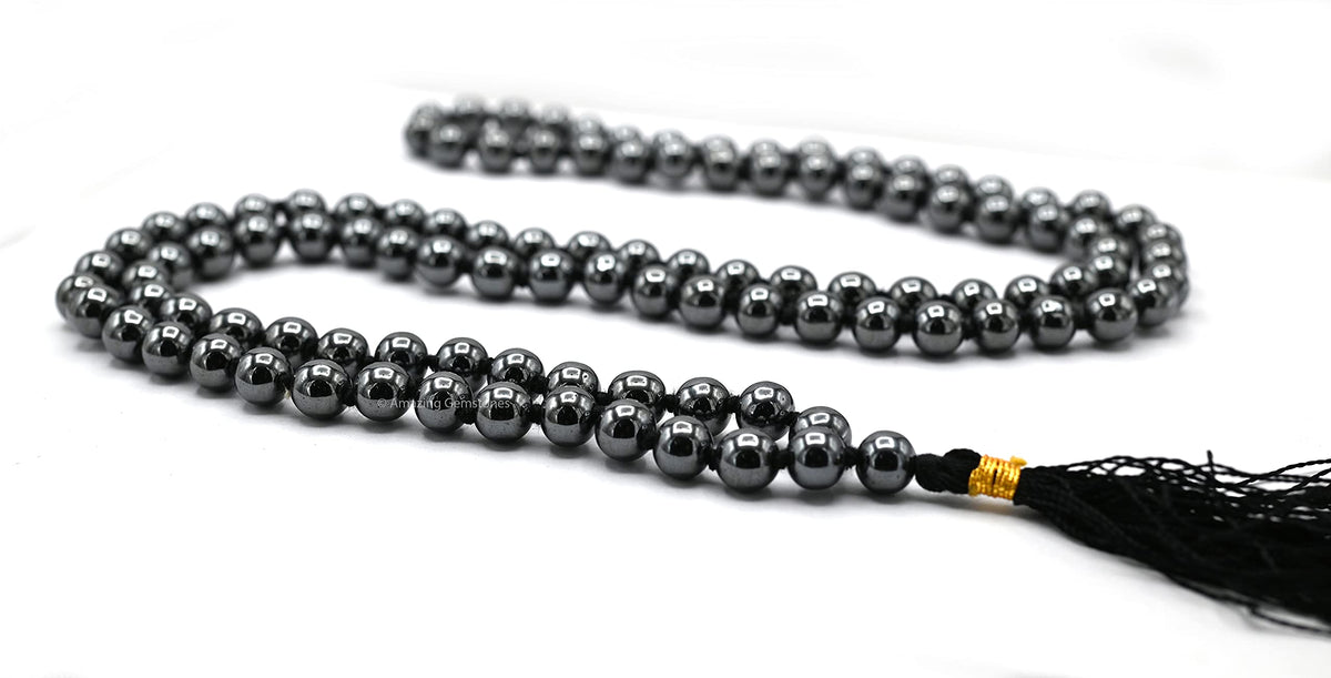 Hematite Mala Beads (Hematite / Knotted)