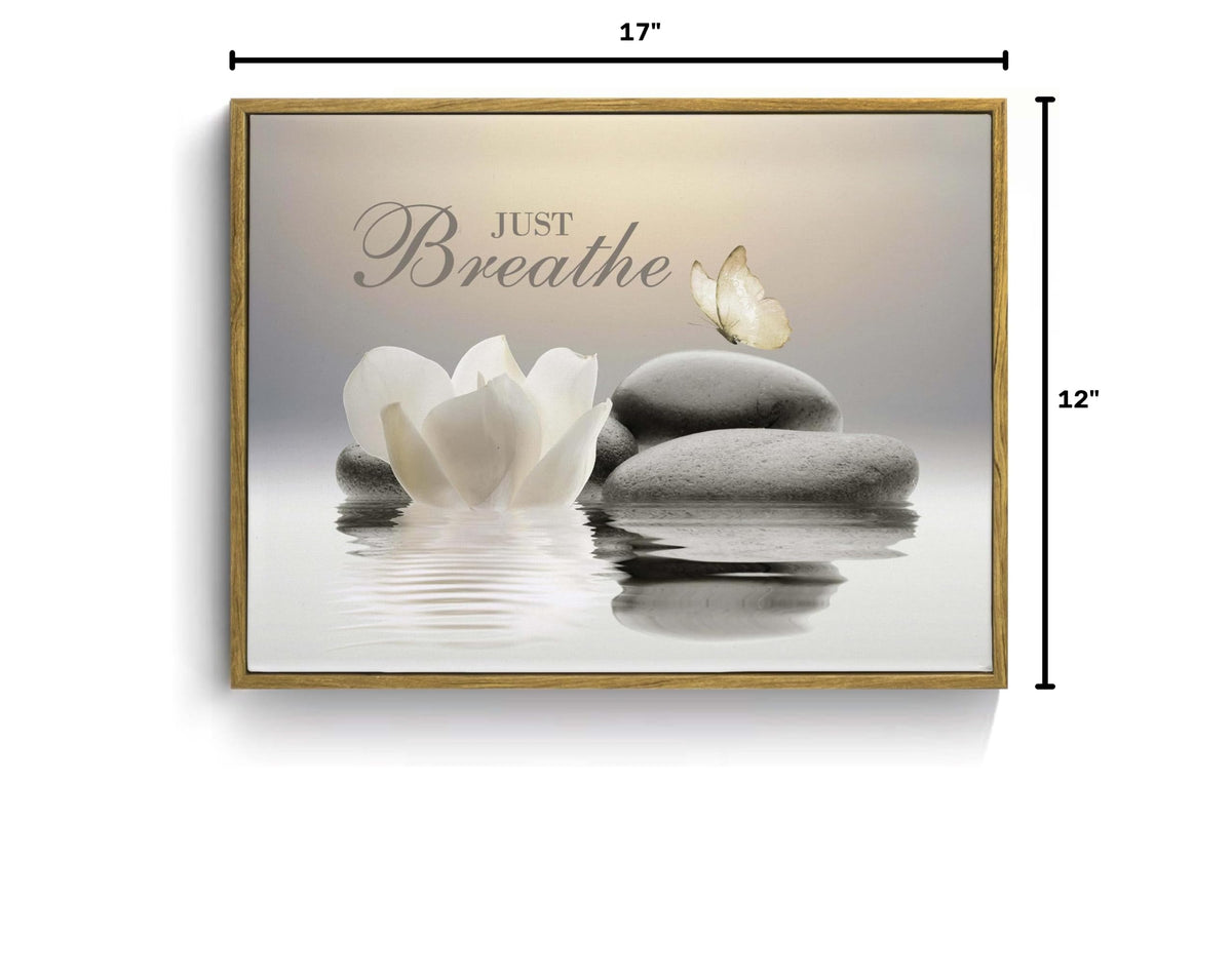 Zen Framed Wall Art for Living Room (12"L x 17"W / Beige)