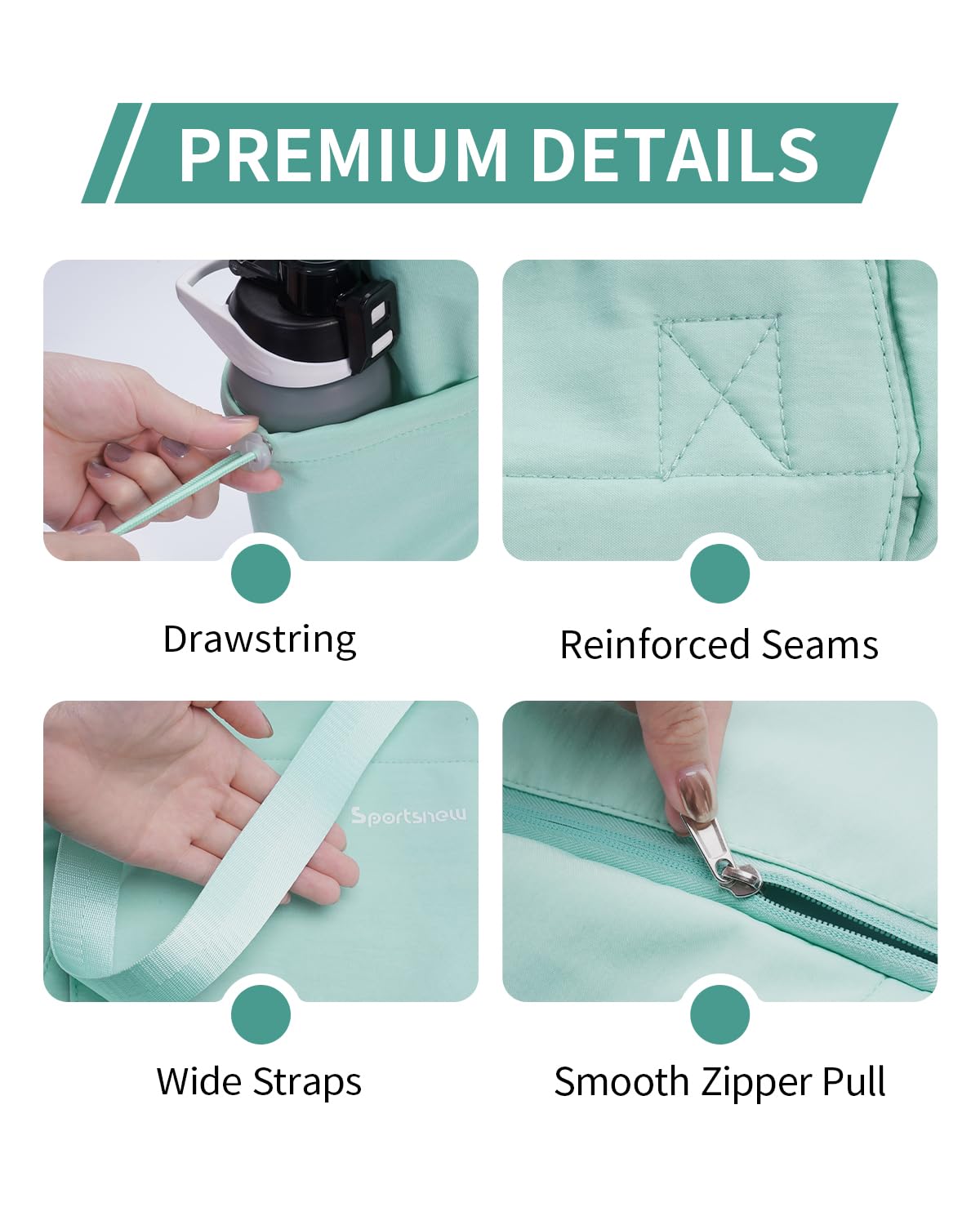 Yoga Mat Bag Waterproof Tote Gym Bag Mat Carrier W (Mint Green)