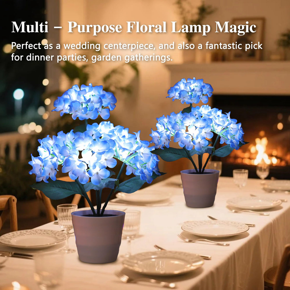 Blue Hydrangea Lamp Decor for Christmas Mother Valentines Day Birthday (HYDRANGEA FLOWR-B)