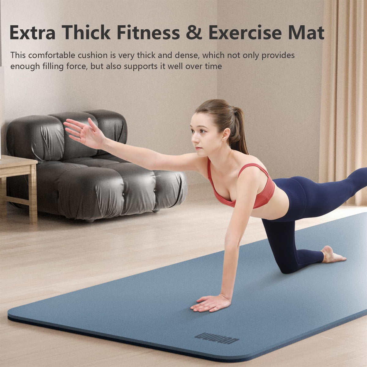 Yoga Mats 80cm Wide 1 (Blue-gray&navy blue)