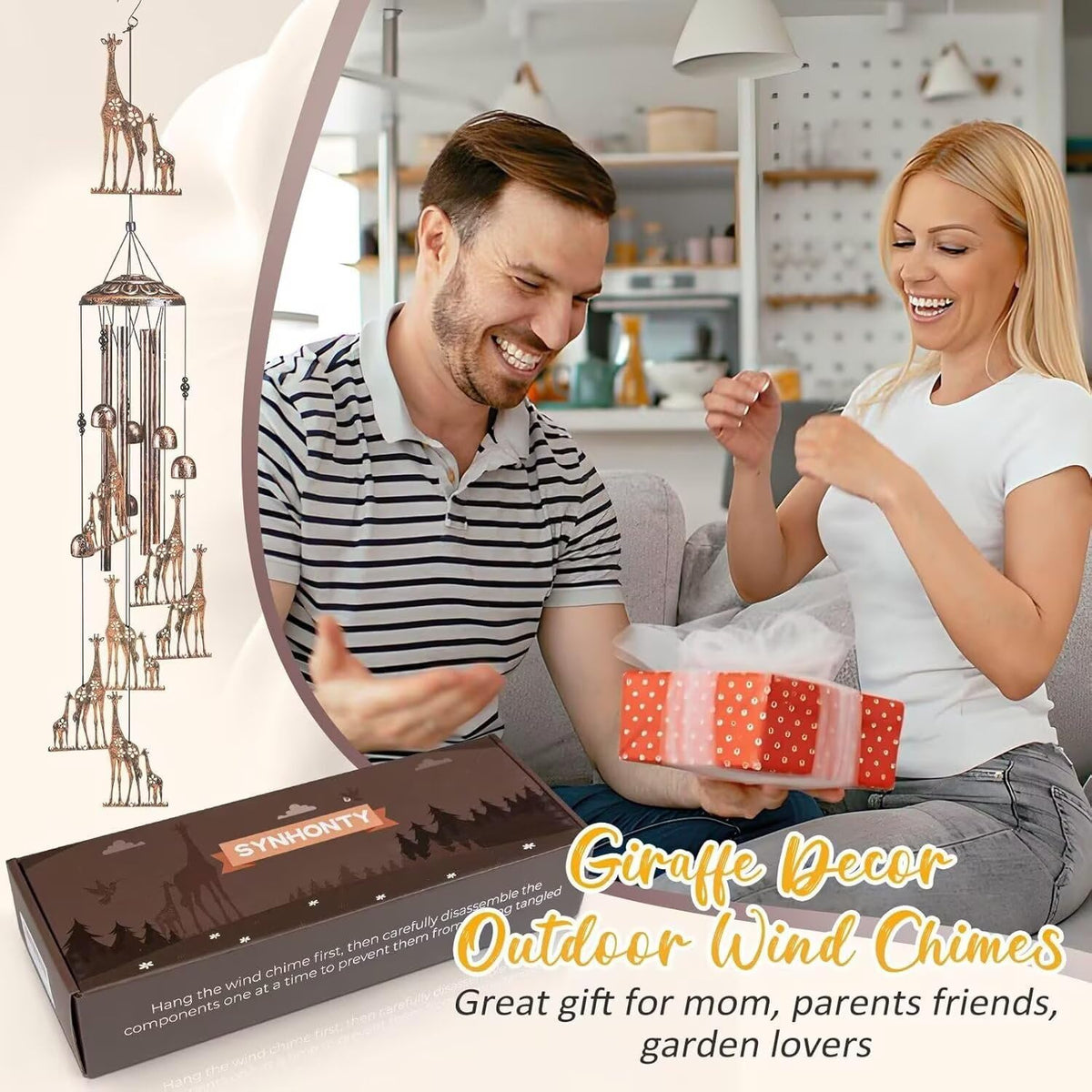 Giraffe Wind Chimes for Outside (Giraffe)