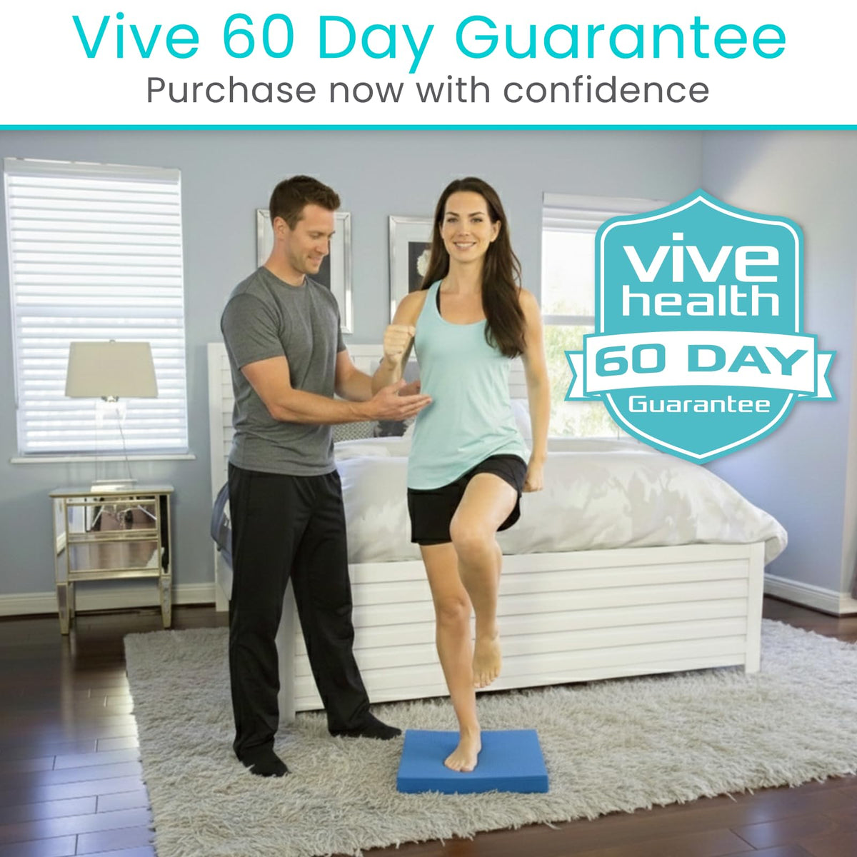 Balance Pad Foam Board Yoga Mat Block for Physical Therapy (Champion Blue)
