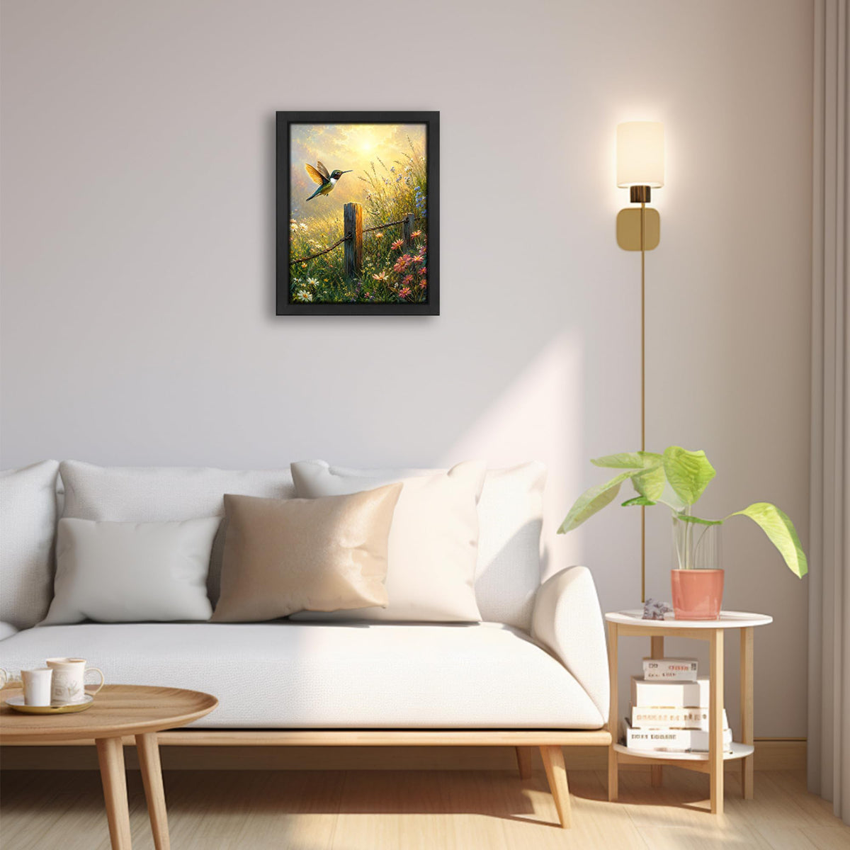 Rustic Hummingbird Decor Wall Art (Wall Art Framed 25 / 24"L x 16"W)