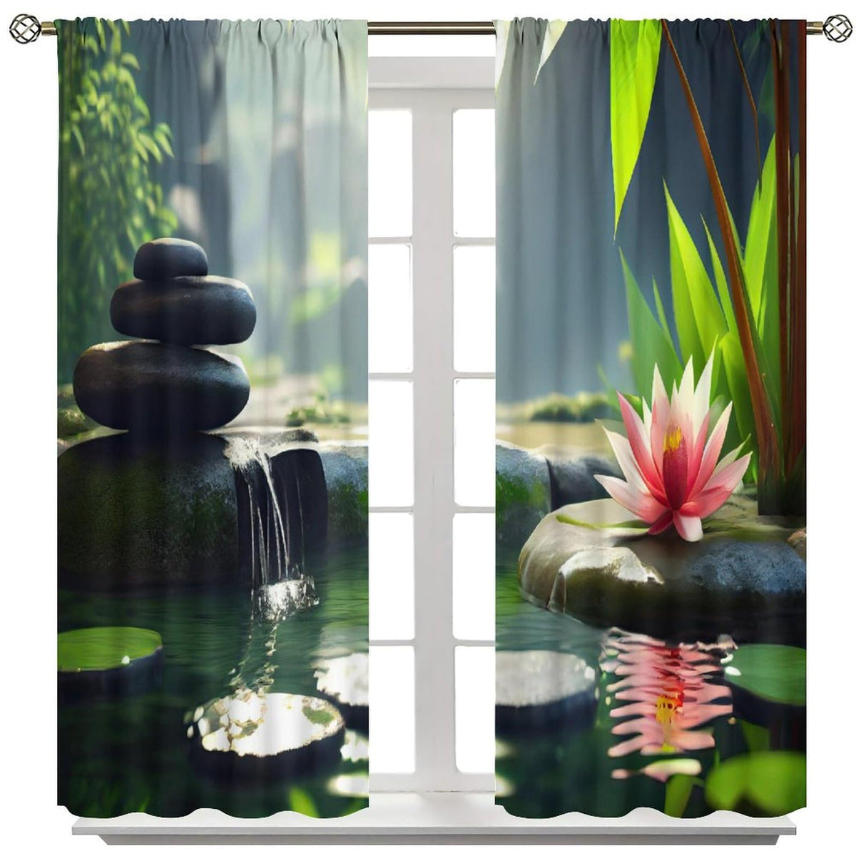 Spa Blackout Curtains for Bedroom (27.5"W x 63"L (Pack of 2) / Style-5)
