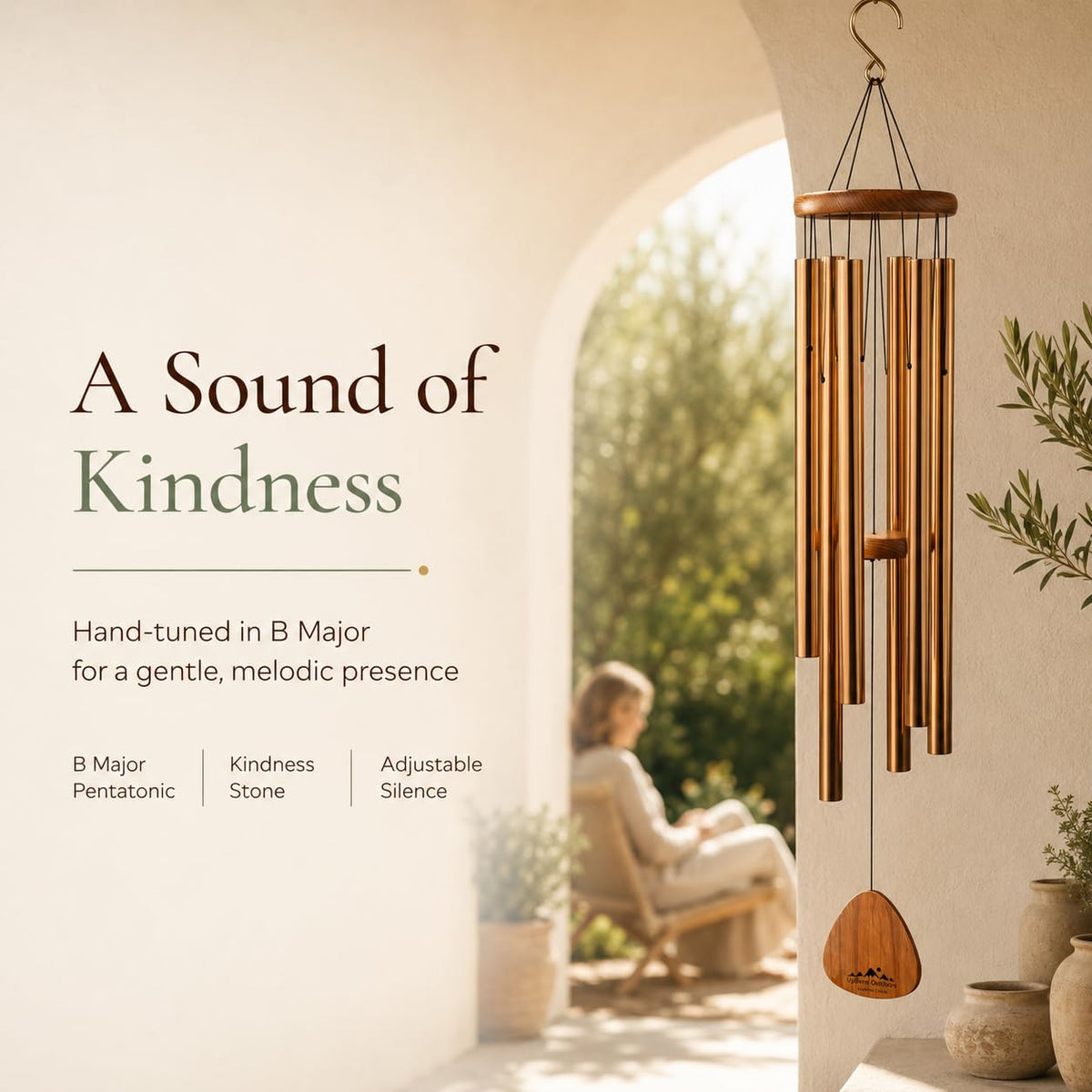 UpBlend 41" Bronze Aluminum Wind Chimes for Outside (41")