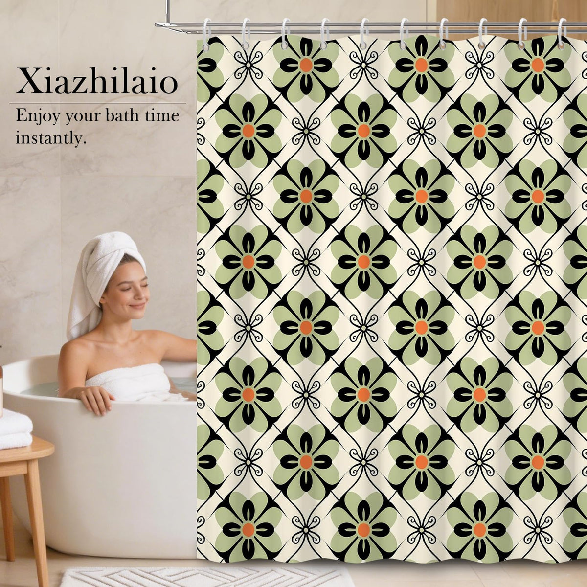 Retro Floral Shower Curtain 72x78 Inch (Fresh Flowers / 72"W x 78"L (Pack of 1))