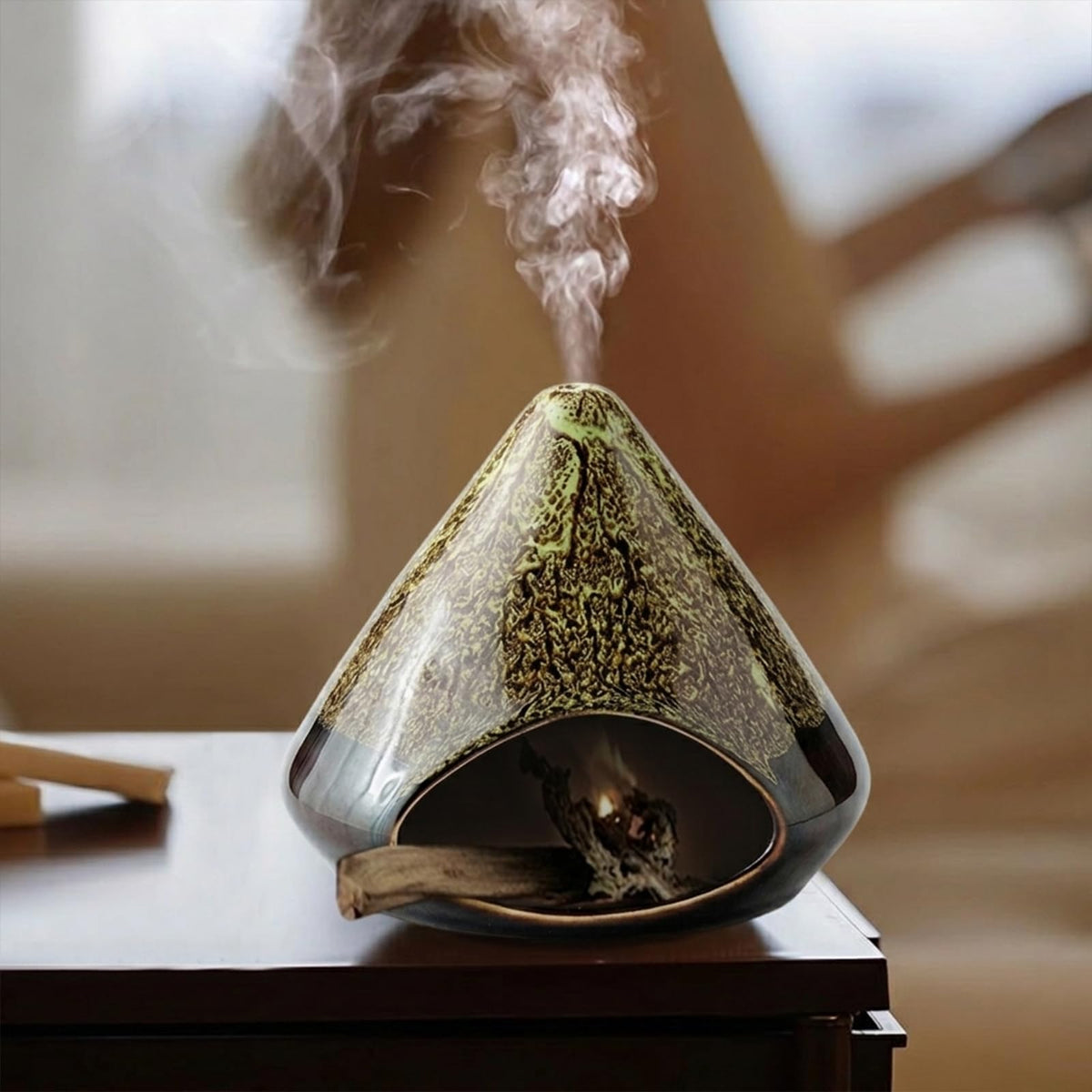 Handcrafted Ceramic Palo Santo Holder (Green)