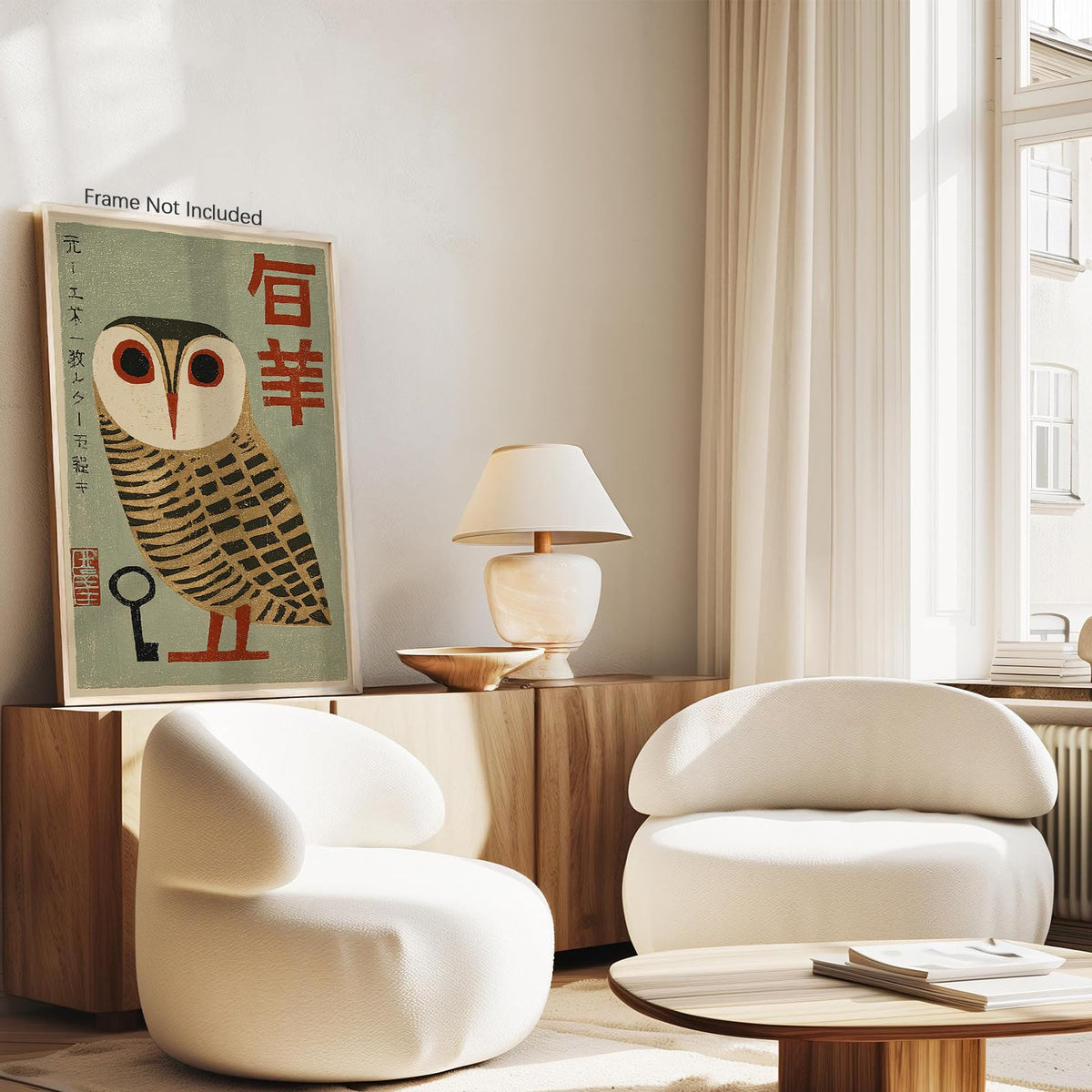 Japanese Animal Poster Prints Vintage Owl Canvas Wall Art Minimalist Bird Painting Nature Rustic Artwork 12x18in Unframed for Mid Century Lndie Room Bedroom Living Room Gallery Decor (Unframed / Japanese Wall Art / 18"L x 12"W)