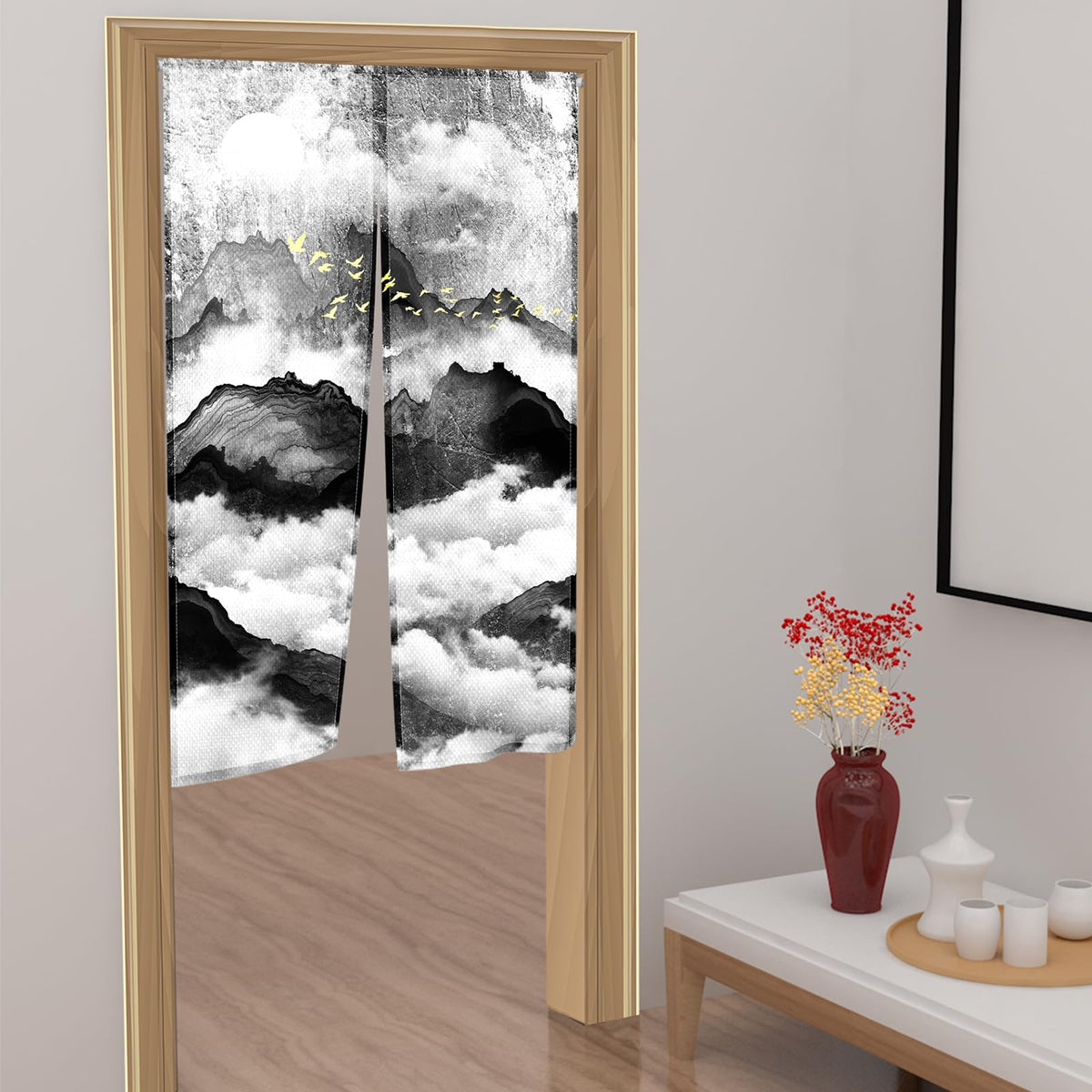 Japanese Noren Doorway Curtain (Black02)