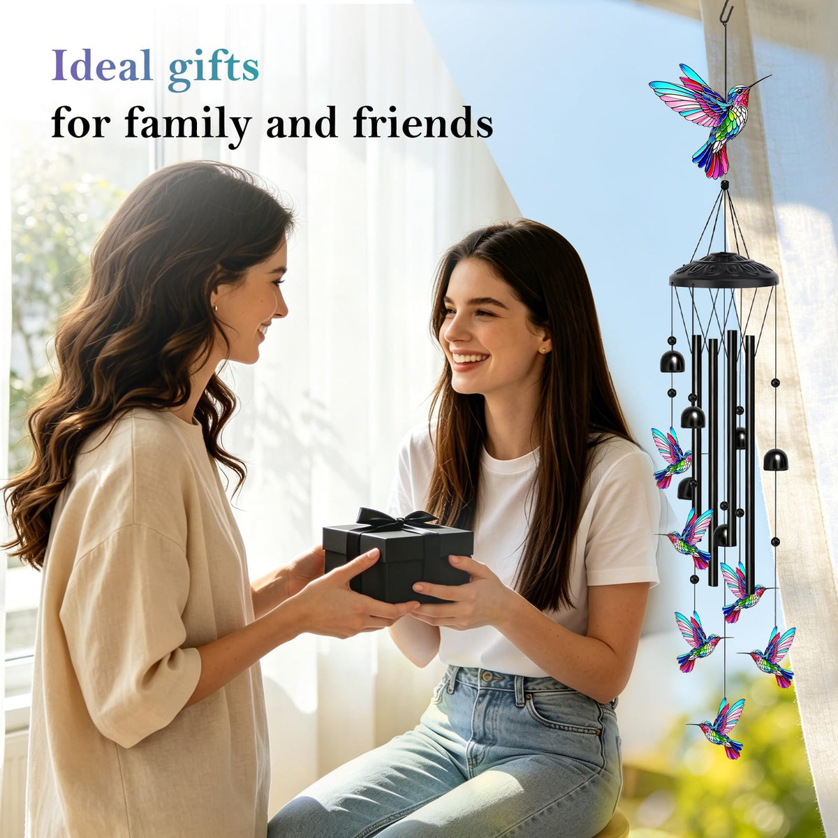 36''Hummingbird Wind Chimes for Outside