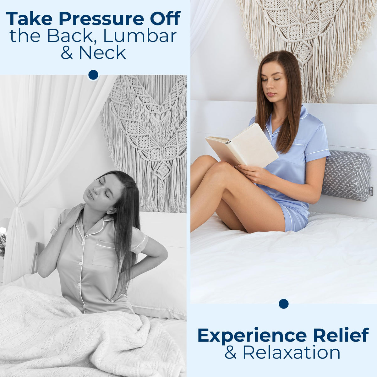 Knee Pillow for Back Sleeping (Grey / Standard)