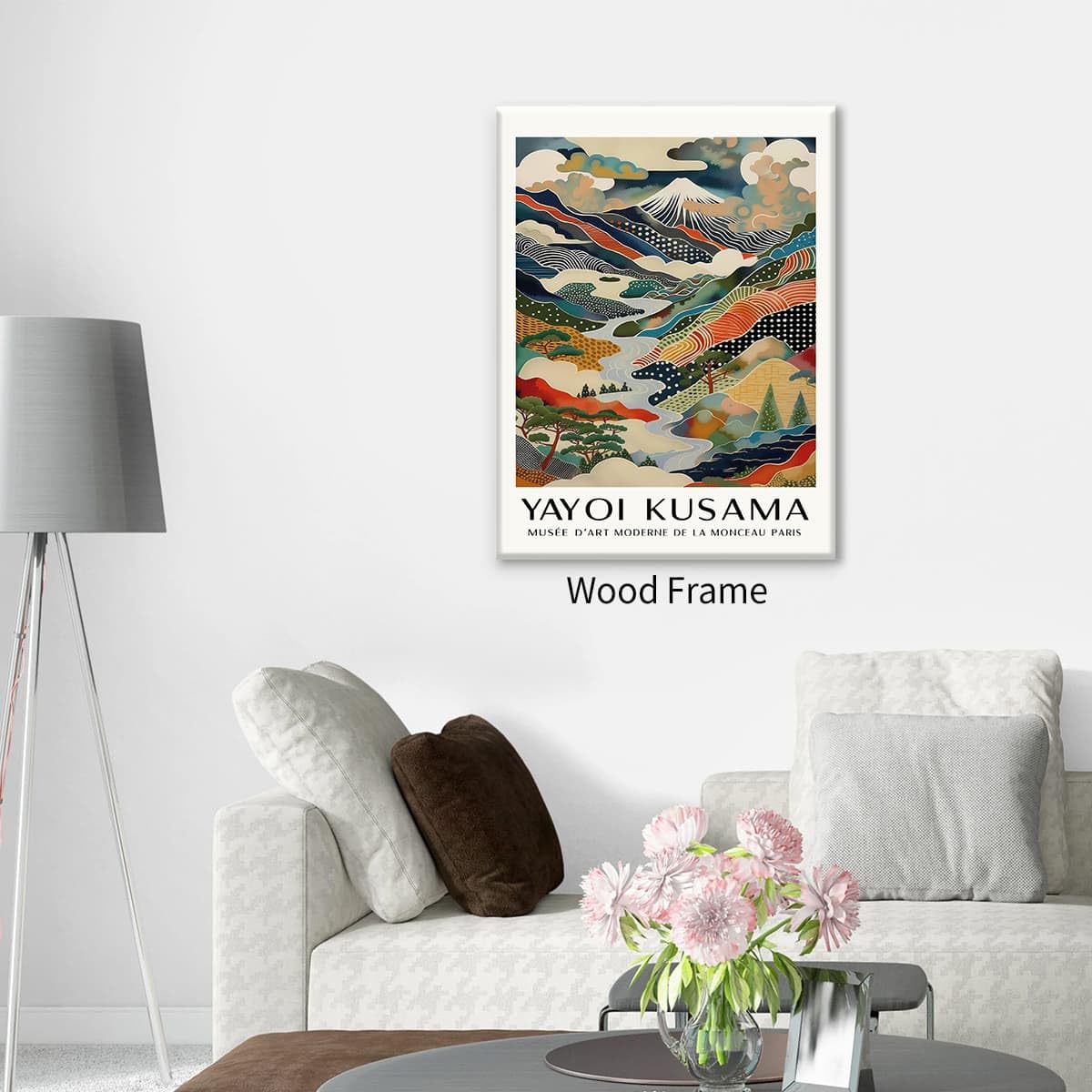 Framed Wall Art Yayoi. Kusama Posters Vintage Japanese Canvas Prints Mount Fuji Landscape Pictures Modern Nature Mountain Artwork 20x30 inch for Living Room Bedroom Office Gallery Decor (Wrapped Canvas / Japanese Art 011 / 30"L x 20"W)
